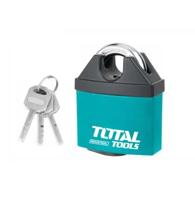 Total Weatherproof Iron Padlock 50mm Nylon Coated with 3 Brass Keys TBLK38501