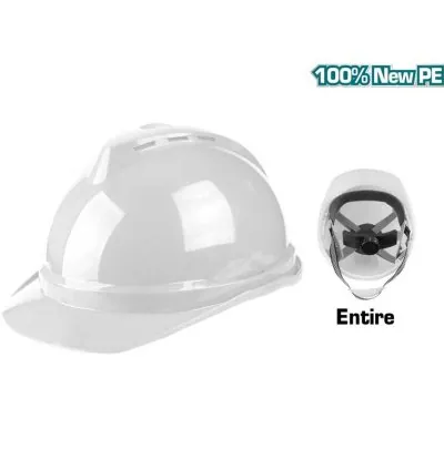 Total Safety Helmet with Vents & V Type Reinforcement White TSP2602
