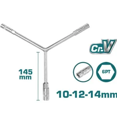 Total Socket Wrench Y-Type 10-12-14mm THYSW101214