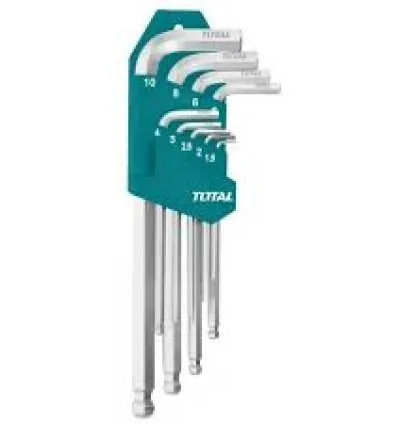 Total Allen Key Hex, Ball Point 9pcs Set with Extra Long Arm THT106292