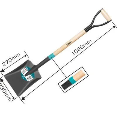 Total Garden Steel Shovel with Wooden Handle THTHW0102