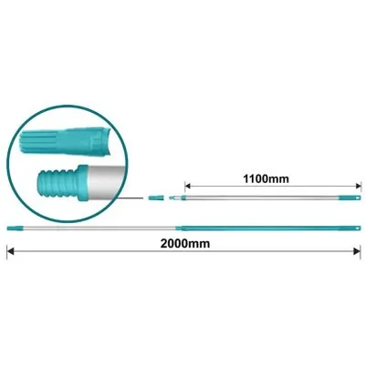Total Telescopic Rod Aluminium 200cm with Screw Connection Function THTEP0205