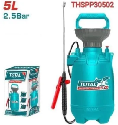 Total Pressure Sprayer 5L 2.5 Bar with Stainless Lance, Plastic Nozzle, Safety Pressure Release Valve, Handy Carry Strap THSPP30502
