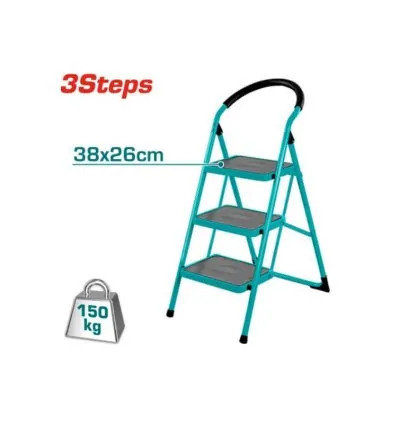 Total Steel Ladder 3 Steps 380x260mm Max Load 150Kg THLAD09031