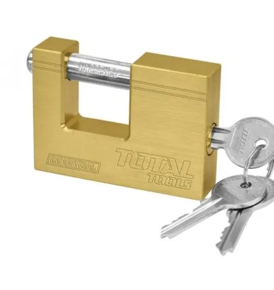 Total Brass Block Padlock 90mm Heavy Duty TLK32903
