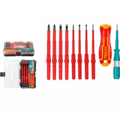 Total Screw Driver Interchangeable 10pcs Set Insulated THTIS5106