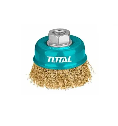 Total Wire Cup Brush with Nut 75mm Soft Golden TAC31031