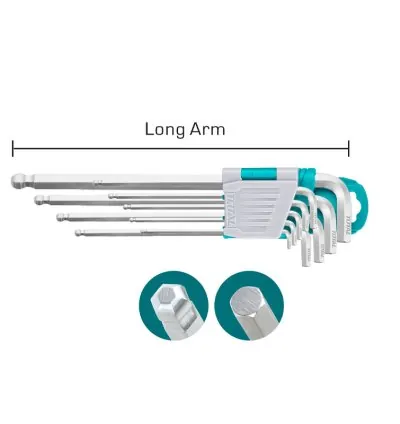 Total Allen Key Hex, Ball Point 9pcs Set THT106291