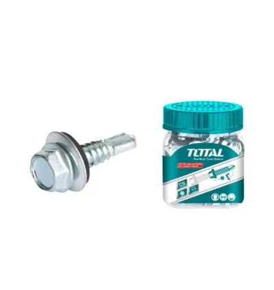 Total Self Drilling Hex Screw with Rubber Washer 6.3x25mm 50pcs WJSS6302521