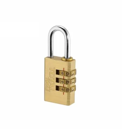 Total Brass 3 Digit Combination Padlock 3 x 20mm, Password Combination Can Be Customized TBCK37203