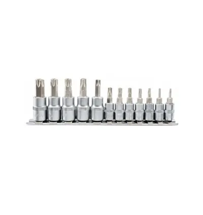 Total Torx Bit Socket Spanner Set S2 Chromed Plated 1/4", 3/8" 12pcs THT1438121