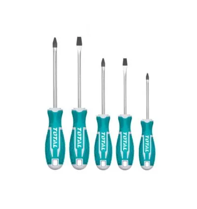 Total 5pcs Screwdriver Set with New Design Handle, CRV Material, Round Blade THT2506052