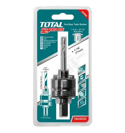 Total Hole Saw Arbor Hex Shank 32mm to 210mm TAC4202