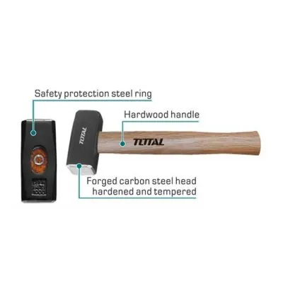 Total Stoning Hammer 2000g Hardwood Handle THTW722000