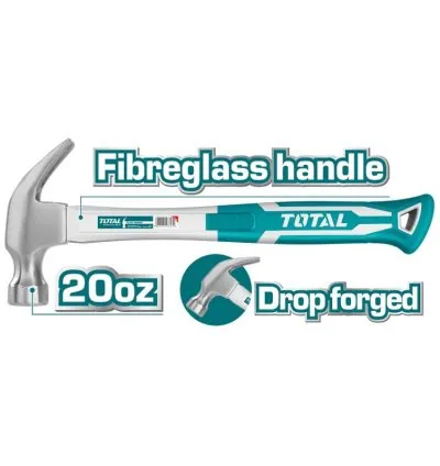 Total Claw Hammer 560g Fiberglass Handle THT73206