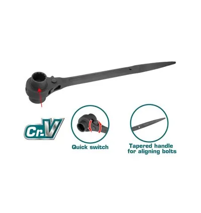 Total Ratchet Wrench Double Socket 17 x 21mm THTRSW17211