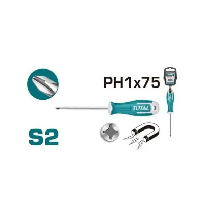 Total Phillips Screw Driver PH1 x 75mm THT26PH1075