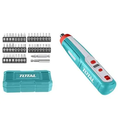Total Screw Driver with 40pcs Bits Cordless Lithium Ion TSDLI0403