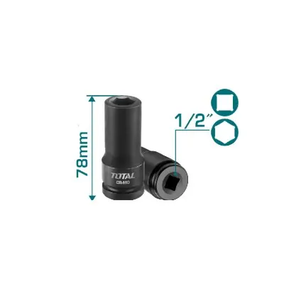 Total Socket Spanner Impact Dr. Deep 1/2" 19mm THDIS12191L