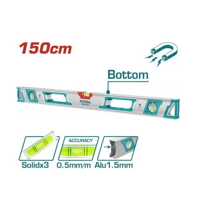 Total Spirit Level with Powerful Magnets 150cm TMT215086M