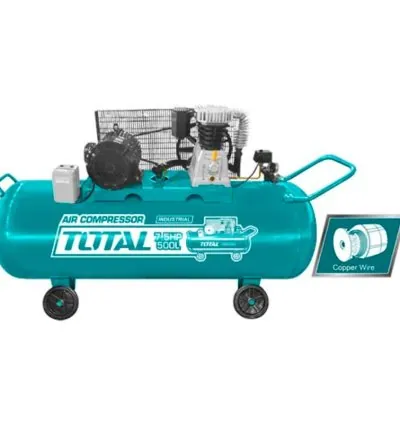 Total Air Compressor Belt Driving System, 2 Cylinder Compressor, Copper Wire Induction Motor 500L 5.5kW 380V TC1755002