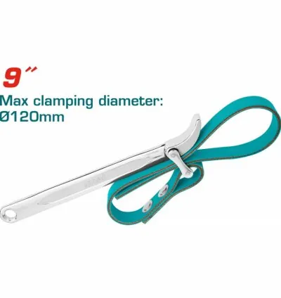 Total Belt Strap Wrench Rubber and Nylon Belts 500mm 9" THTBPW0906
