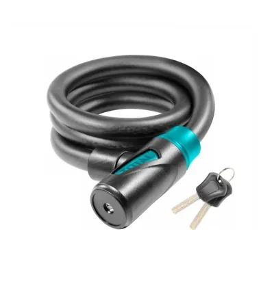 Total Padlocks Bicycle Lock 15x1200mm, Can Be Rolled Up for Easy Storage with 2pcs Iron Keys TBK11512