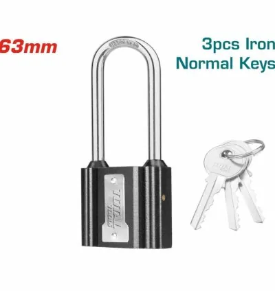 Total Iron Padlock Long Shackle 63mm with 3 keys TLK31631L