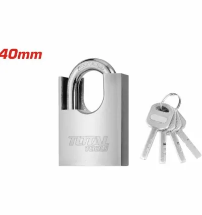 Total Anti Prying Steel Padlock 40mm with Iron Brass & Special Design Cylinder, 4 Iron Keys TSLK35401