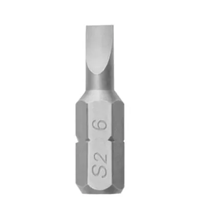 Total Screw Driver Bit Set SL6.0 x 1.0 / 25mm, Magnetic, Nickel Plated 20pcs Set TAC16SL413