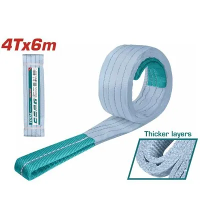 Total Nylon Webbing Sling 4T/6m/120mm, Economical & Adaptable Sling with No Fixed Wear Points THTWS0406