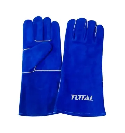 Total Welding Leather Gloves 14" with Kevlar Fire Line Sewing, Back to Cloth Edge, Royal Blue TSP15014