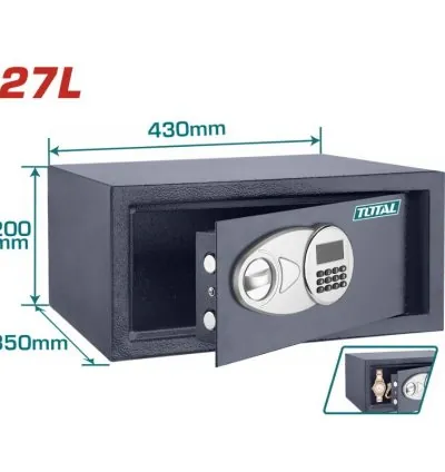 Total Electronic Safe Box, 3 to 8 Digit Code Freely 20 x 43 x 35cm 27L TESF3501