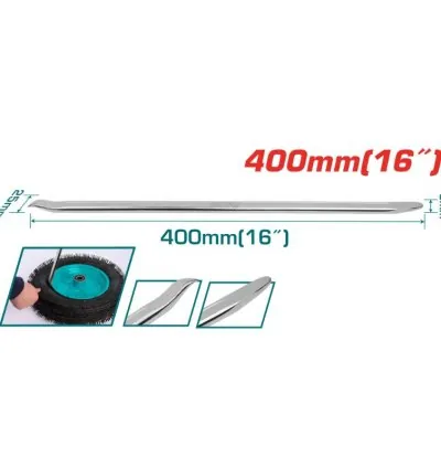Total Tyre Lever Carbon Steel 400x25x9mm Drop Forged, Heat Treated, Chromed Plated THT44001