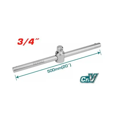 Total Socket Spanner Sliding T-Bar 3/4" Heat Treatment, Chromed Plated THTSTB34201