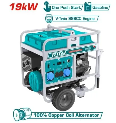 Total Gasoline Generator 19kW 220-240V Petrol Powered with Low Oil Level Stop System Light Alarming TP1200006
