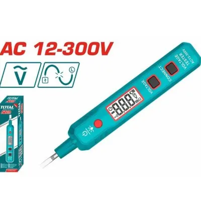 Total Digital Screw Driver Tester Pencil AC 12-300V with LCD Display, Sound & Light Alarm, Auto Power Off, Low Battery Indication THT2930021
