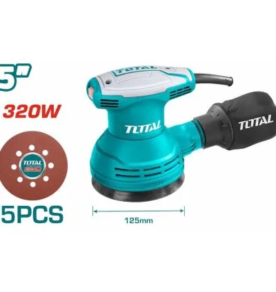Total Electric Rotary Sander 320W with 5pcs Sand Papers TF2031256