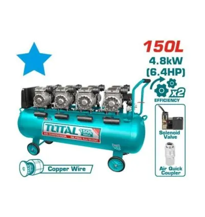 Total Air Compressor 150L Oil Free System, 2 Motors 6.4HP TCS4481508