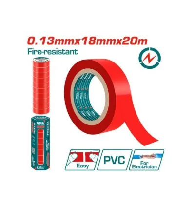 Total PVC Insulating Tape Red 20m THPET1012