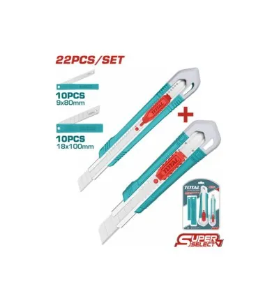 Total 22pcs Snap-off Blade Knife Set THT511022