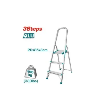 Total Household Ladder with 3 Steps, Aluminium Body THLAD06031