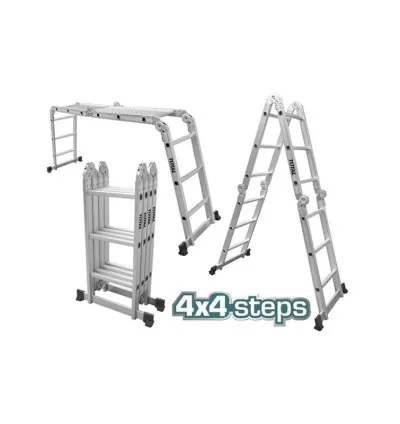 Total Multipurpose Aluminium Ladder 4x4 Steps THLAD04441