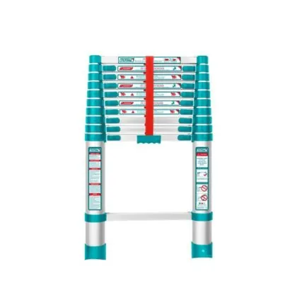 Total Telescopic Ladder with 10 Steps, Aluminium Body, Easy Carry THLAD08101