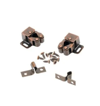 Total Double Roller Catch 1-1/4" with Galvanize Surface, Includes Fasteners, Steel 2pcs TRC2304