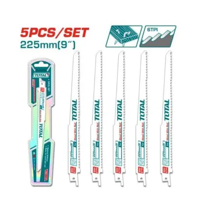 Total Reciprocating Saw Blades for Wood with Nail 225mm/9" 5pcs Set TRSB1111DF