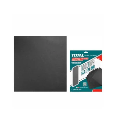 Total Waterproof Sandpaper P60 230x280mm for Sanding Wood, Wall, Paint, Plastic, Stone, Metal & Glass 10pcs Set TAC7706001