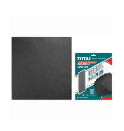 Total Waterproof Sandpaper P80 230x280mm for Sanding Wood, Wall, Paint, Plastic, Stone, Metal & Glass 10pcs Set TAC7708001
