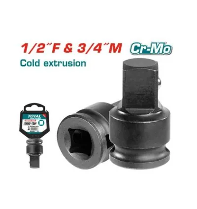 Total Impact Socket Adapter 1/2"(F) x 3/4"(M) Cr-Mo Material, Cold Extrusion, Heat Treatment THIA1234