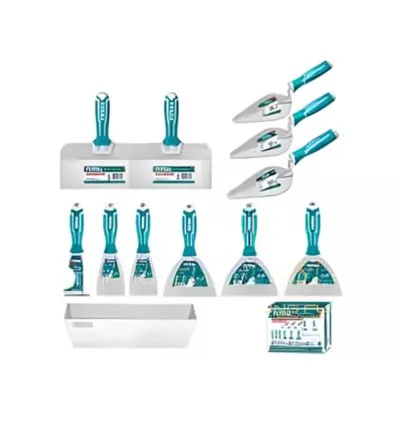 Total 12pcs Trowel & Putty Set, Construction Tools Set, Stainless Steel THKBPS1206